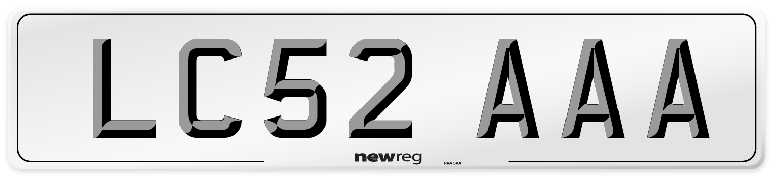 LC52 AAA Number Plate from New Reg
